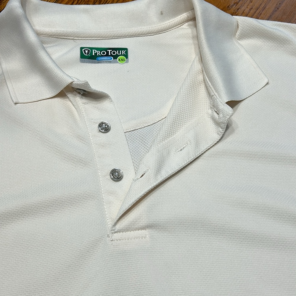 Pro Tour golf polo shirt, polyester, short sleeves. Size XXL. Cream color - Picture 4 of 10